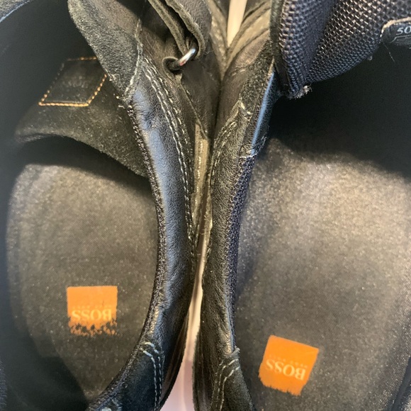 Hugo Boss leather/suede sneakers Black Velcro straps - Picture 10 of 11